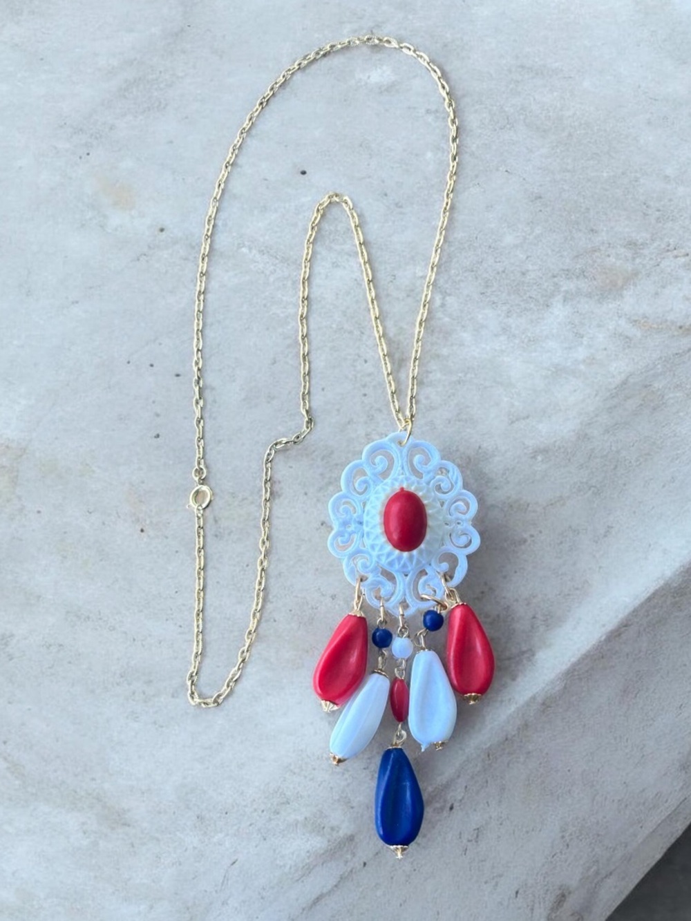 Vintage Deadstock Europe 1960’s Mod Pendant Necklace